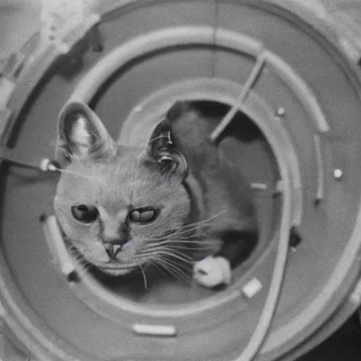 Prompt: photograph of cat wearing diving gear swimming in a vat of acid