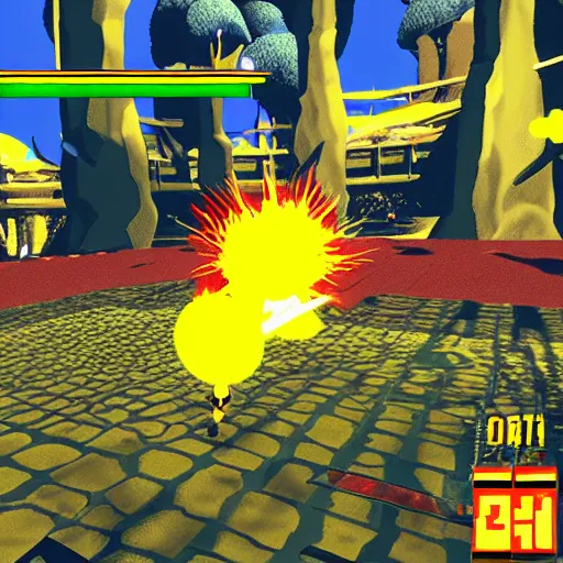 Image similar to hylics 2 first person battle screenshot