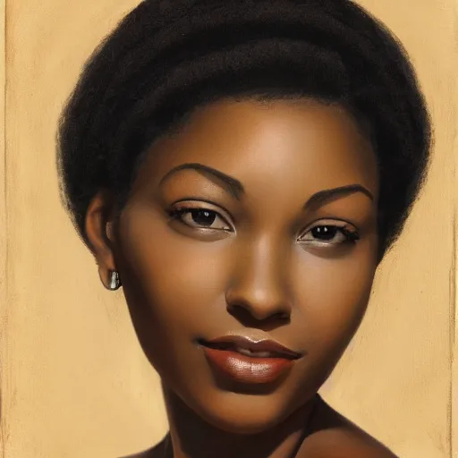 Prompt: portrait of a beautiful african-american woman