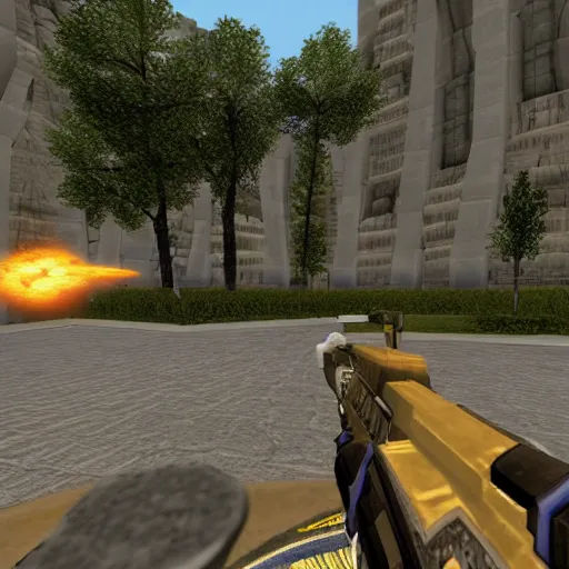 Image similar to Obama in Unreal Tournament 1999, PC game screenshot