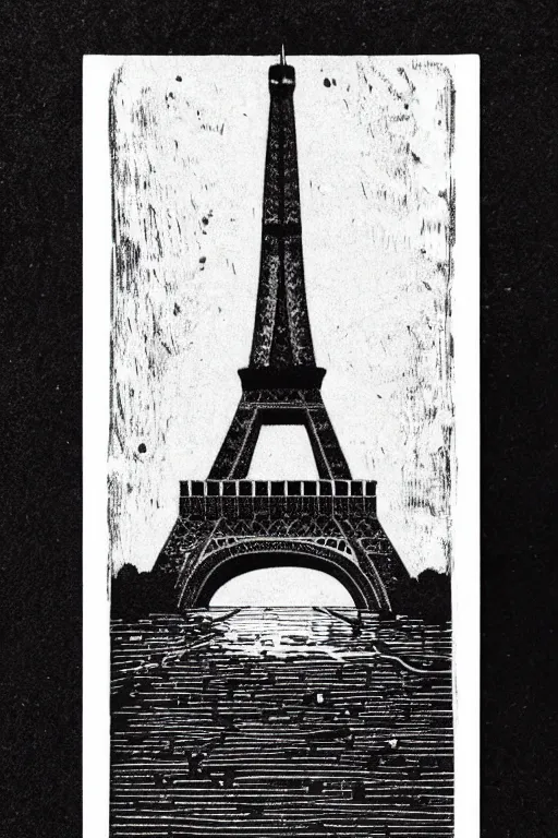 Prompt: a beautiful woodcut print of paris, 8 k, frostbite 3 engine, cryengine, dof, trending on artstation, digital art, crepuscular ray, art by fossi _ images and tugboat printshop