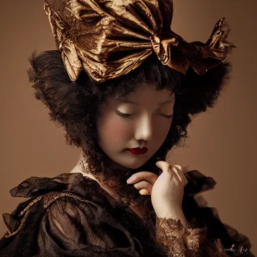 Prompt: in love cats baroque style character portrait, highly detailed, soft studio lighting, Pentax 35mm camera