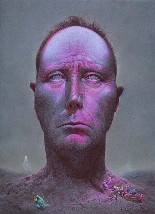 Image similar to alex jones by zdzislaw beksinski and lisa frank