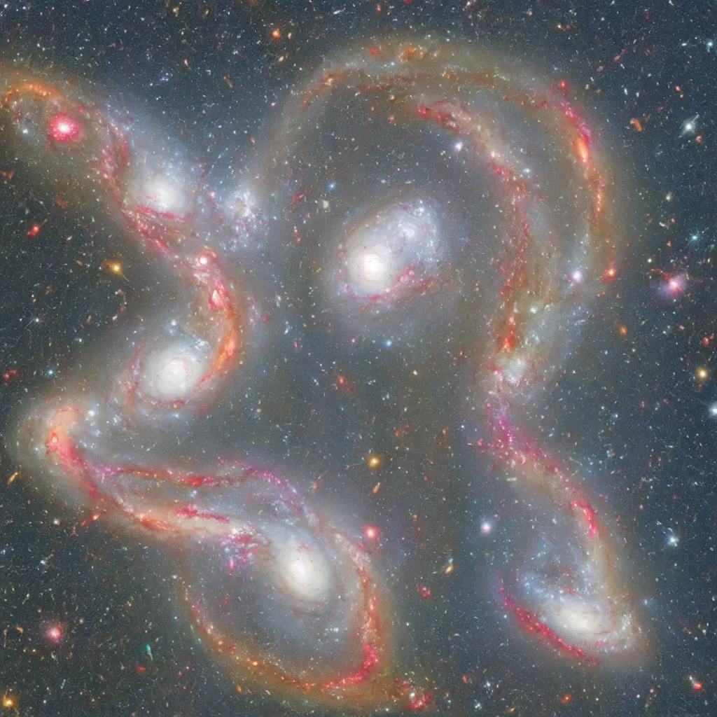 Image similar to two galaxies colliding