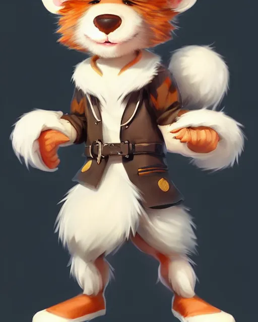 Image similar to character concept art of a cute young male anthropomorphic furry | | cute - fine - face, pretty face, key visual, realistic shaded perfect face, fine details by stanley artgerm lau, wlop, rossdraws, james jean, andrei riabovitchev, marc simonetti, and sakimichan, trending on artstation