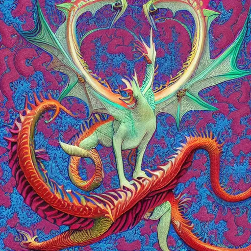 Image similar to a fractal dragon by james jean, by vermeer