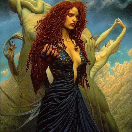 Image similar to an amazing masterpiece of art by gerald brom zendaya