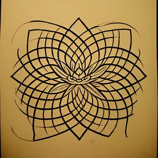 Prompt: zen calligraphic lotus, ink