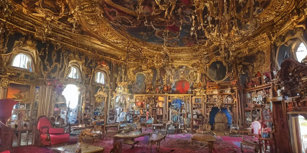 Image similar to The inside of the palace of pondering was incredible and full of wondrous treasures