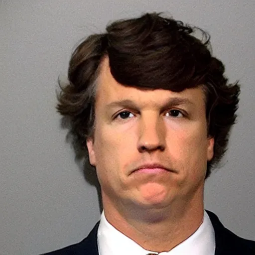 Prompt: tucker carlson mugshot