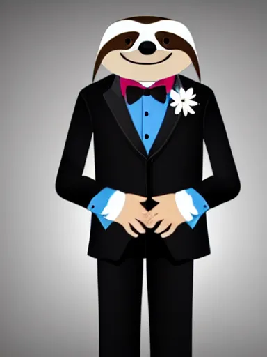 Image similar to anthropomorphic sloth in men's formalwear