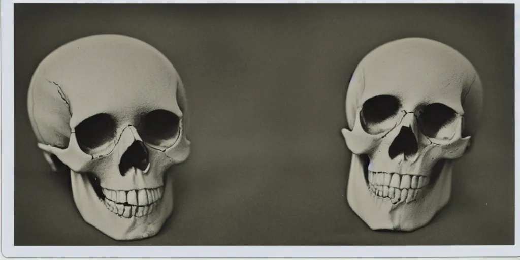 Prompt: polaroid of a skull