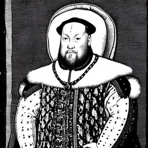 Prompt: henry viii playing death metal