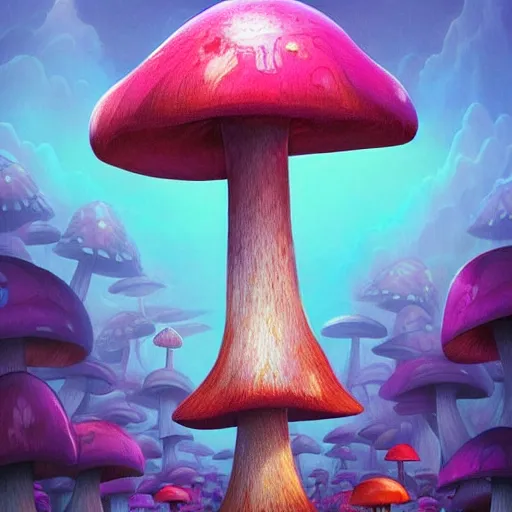 Image similar to surreal mushroom realm, multidimensional, fantasy, trending on artstation, beautiful