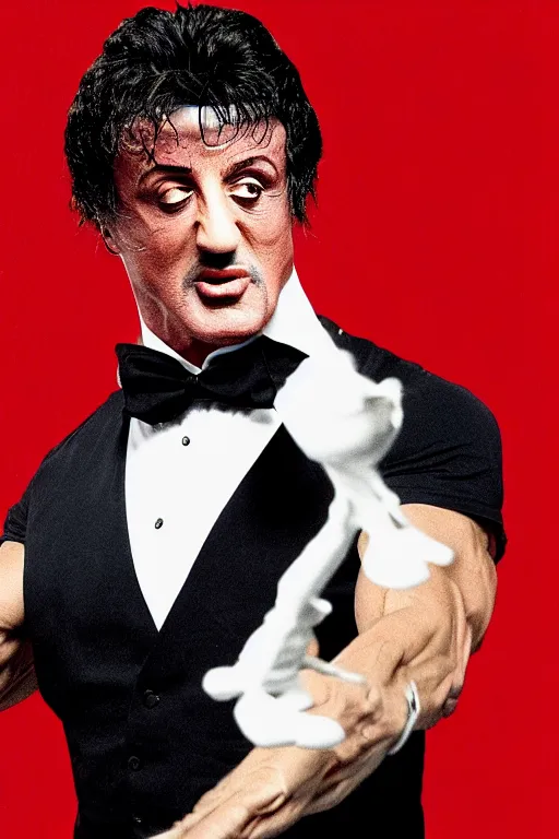 Prompt: sylvester stallone playing edgar allen poe, 8 0 s movie, cinematic, dramatic