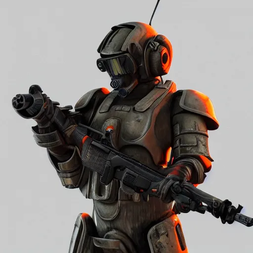 Image similar to a soldier wearing a full set of hellfire advanced power armor and holding a flamethrower, 3 d render, octane, ray tracing, ultra detailed, photorealistic, high resolution, 8 k, fire, jungle