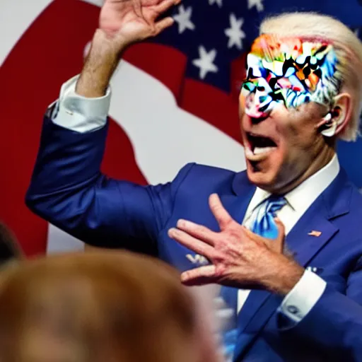 Image similar to extreme silly face championship joe biden's winning entry, face pulling world tournament 2 0 1 9