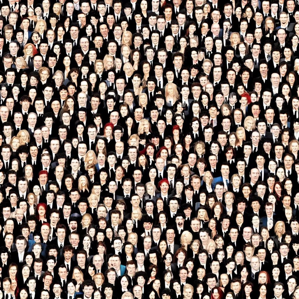 Image similar to top down where's waldo with lots of it crowd