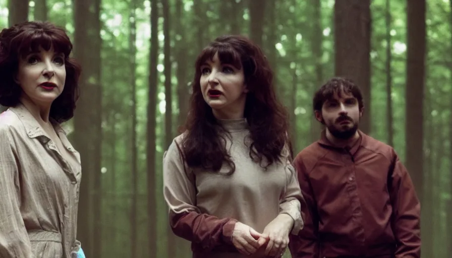 Prompt: kate bush in stranger things, rule of thirds,