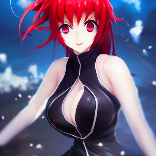 Image similar to anime portrait of Rias Gremory by Stanley Artgerm Lau, WLOP, Rossdraws, James Jean, Andrei Riabovitchev, Marc Simonetti, and Sakimichan, trending on artstation