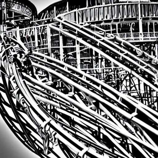 Prompt: death enjoying riding a roller coaster, coney island, digital photography, highly detailed,