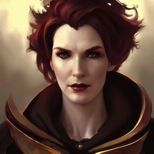 Prompt: dark fantasy character portrait of Moira from Overwatch, dystopian mood, intricate, wild, highly detailed, digital painting, artstation, upper body, concept art, smooth, sharp focus, illustration, art by artgerm and greg rutkowski and alphonse mucha