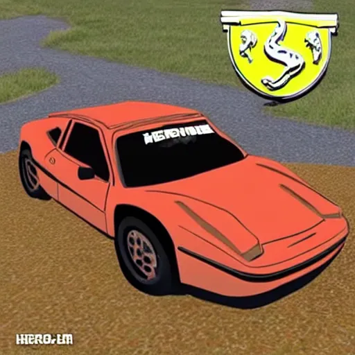 Prompt: herobrine in a ferrari