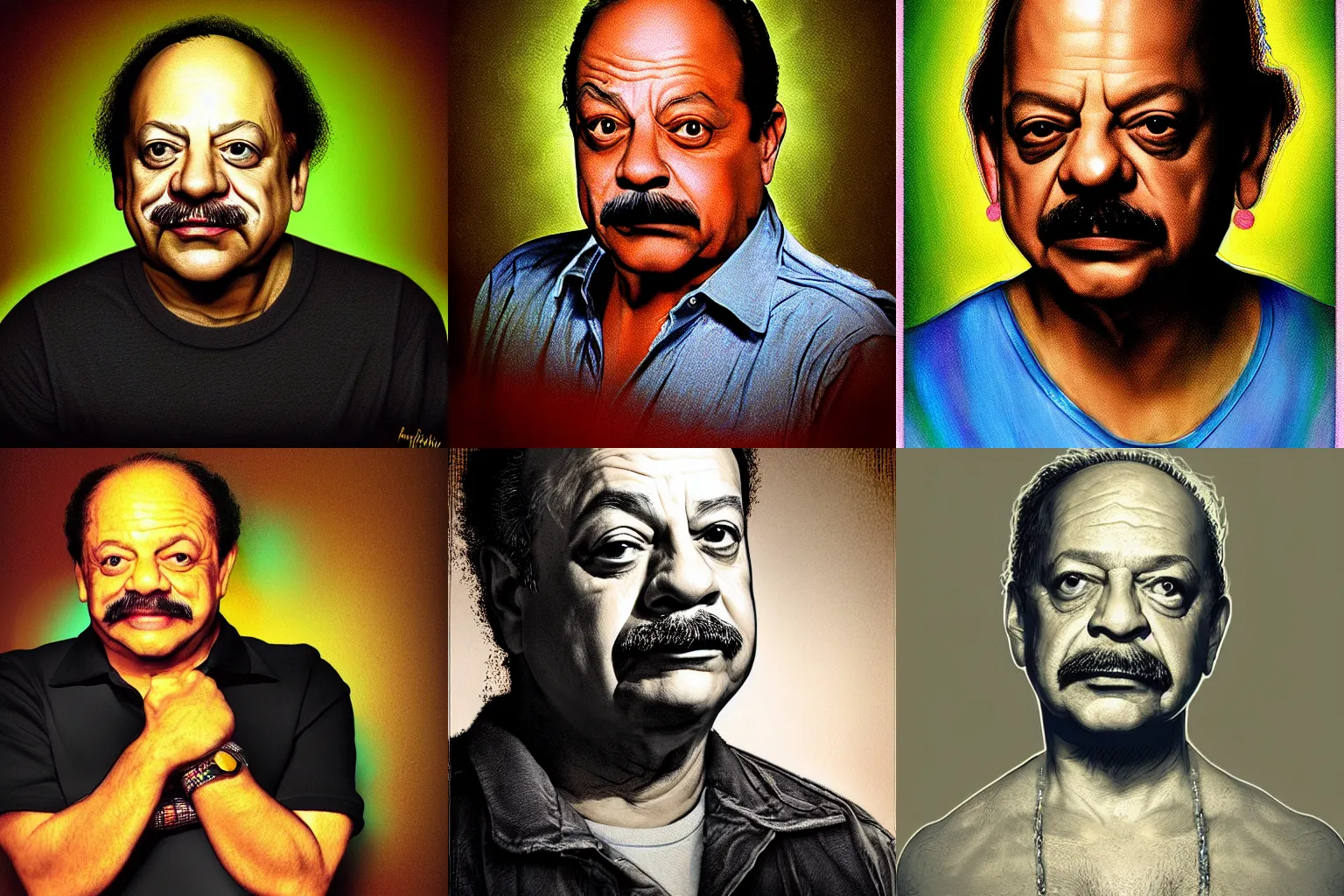 Prompt: portrait cheech marin, digital art, trendy, realistic, dramatic light