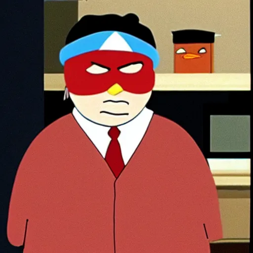 Prompt: Eric Cartman in American Psycho (1999)