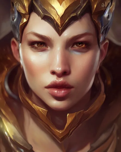 Image similar to league of legends portrait, au naturel, hyper detailed, digital art, trending in artstation, cinematic lighting, studio quality, smooth render, unreal engine 5 rendered, octane rendered, art style by klimt and nixeu and ian sprigger and wlop and krenz cushart.