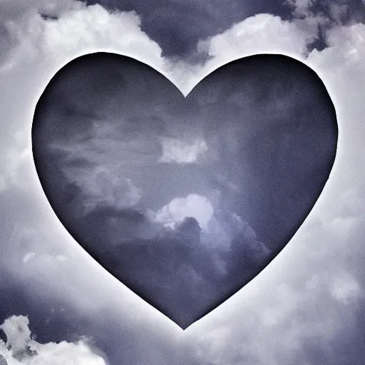 Image similar to an heart made of clouds