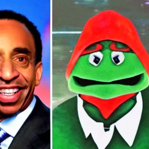 Prompt: Stephen A. Smith as a Teenage Mutant Ninja Turtle