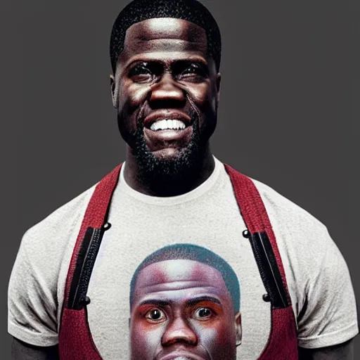 Image similar to ultra realistic kevin hart face portrait in the style of grant wood