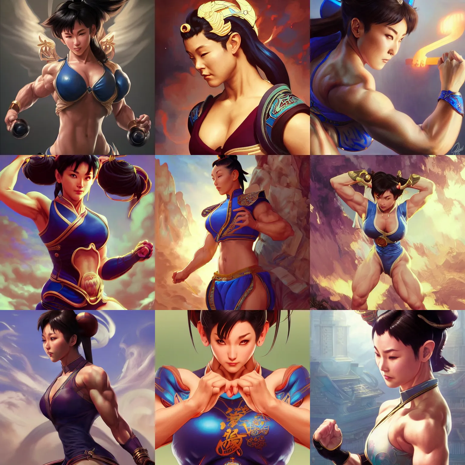 Prompt: Chun li working out, Mark Edward Fischbach, intricate, highly detailed, digital painting, artstation, concept art, smooth, sharp focus, illustration, Unreal Engine 5, 8K, art by artgerm and greg rutkowski and alphonse mucha