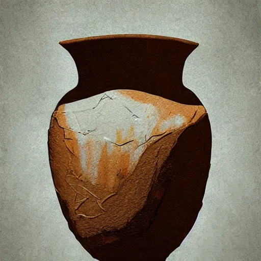 Image similar to impasto neolithic cavepainting terracotta vase greek art watercolors digital 2d vector anime art subterranean airy fresh clouds beautiful droning paintdripping extremely detailed blur