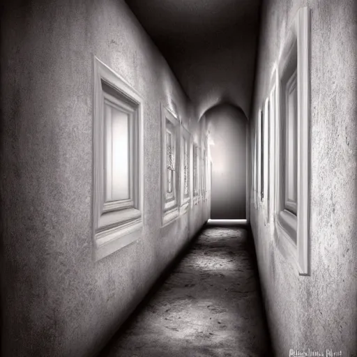 Image similar to a painting on the wall with real 3 d depth by time burton, award winning surreal photography