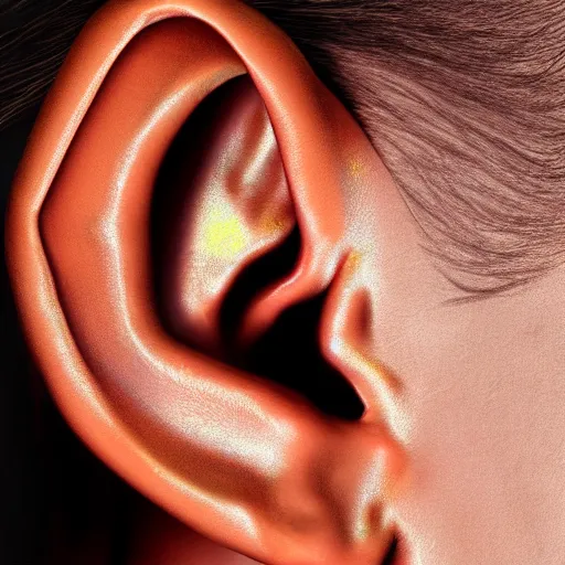 Image similar to an ear loop of woman, close up, subsurface scattering