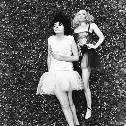 Prompt: bjork and elza soares, brazil, analog photograph