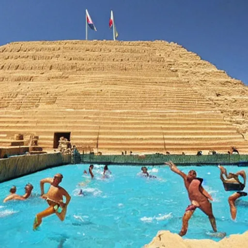 Image similar to ancient egyptian pyramids waterpark waterslides