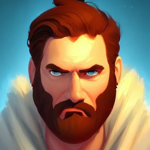 Image similar to Portrait of Ian monkey as Zeus, the greek god, mattepainting concept Blizzard pixar maya engine on stylized background splash comics global illumination lighting artstation lois van baarle, ilya kuvshinov, rossdraws