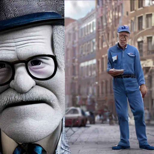 Image similar to hyperrealistic dslr film still of david letterman disguised as a mail man, stunning 8 k octane comprehensive 3 d render, inspired by istvan sandorfi & greg rutkowski & unreal engine, perfect symmetry, dim volumetric cinematic lighting, extremely hyper - detailed, incredibly real lifelike attributes & flesh texture, intricate, masterpiece, artstation, stunning