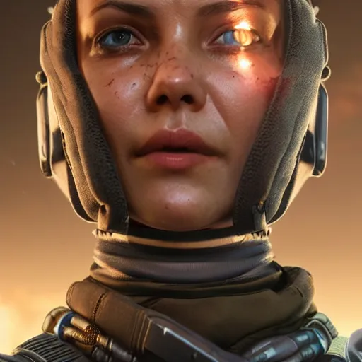 Prompt: photo realistic image of lifeline from apex legends, stunning 3 d render inspired art by istvan sandorfi and greg rutkowski, character posing, complete body, realistic and detailed eyes, realistic, highly detailed attributes and atmosphere, dim volumetric cinematic lighting,