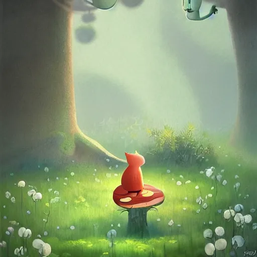 Prompt: magic fairy forest, ilustration art by Goro Fujita