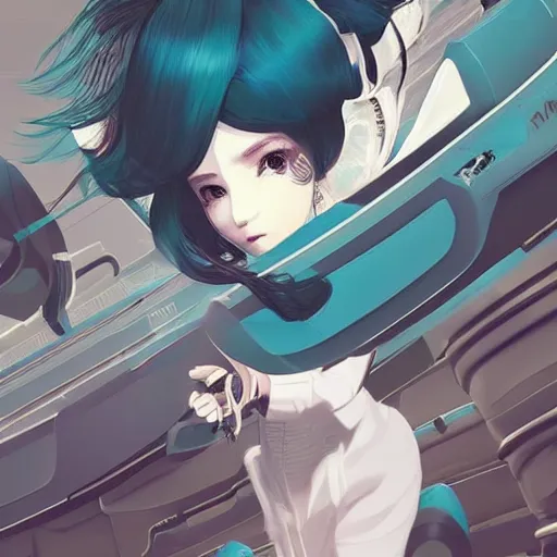 Image similar to luxury advertisement, white and teal colors. highly detailed post-cyberpunk sci-fi asian city in style of cytus and deemo, mysterious vibes, by Ilya Kuvshinov, by Greg Tocchini, nier:automata, set in half-life 2, beautiful with eerie vibes, very inspirational, very stylish, surrealistic, perfect digital art, mystical journey in strange world, bastion game