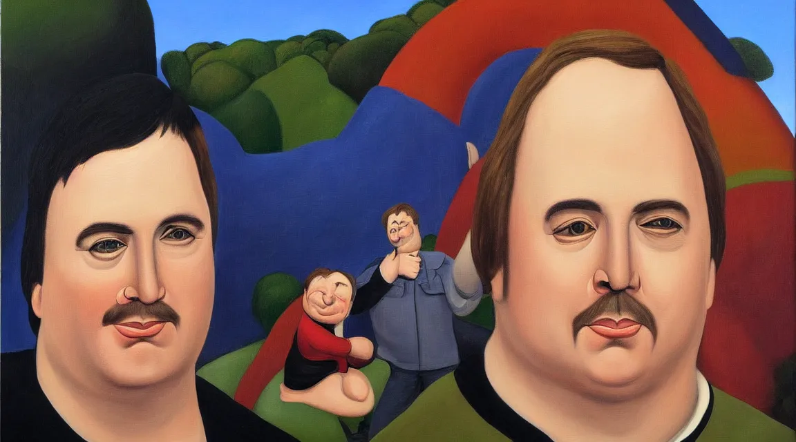 Image similar to portrait of Linus Torvalds painted by fernando botero