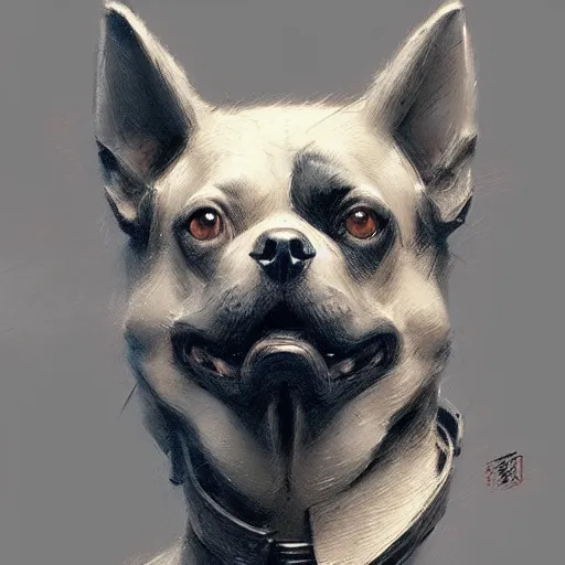 Image similar to a dog with a pencil, art by greg rutkowski, intricate, elegant, highly detailed, smooth, sharp focus, artstation