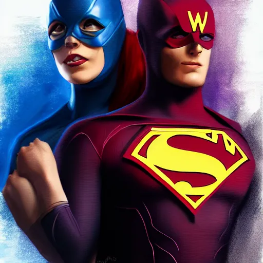 Prompt: superhero couple , digital painting , digital art , artstation , devian art , 4k , HD