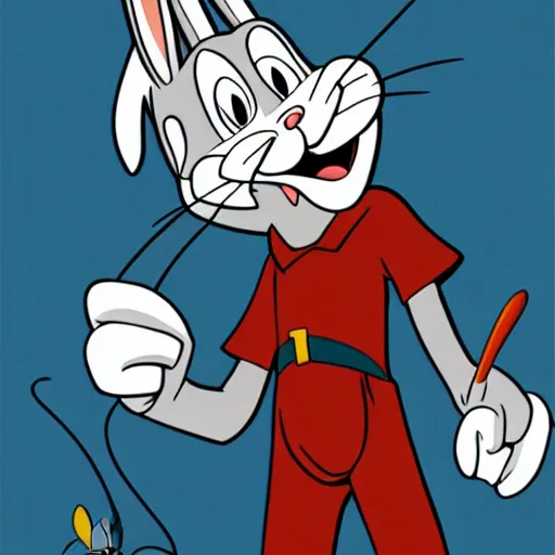 Image similar to Bugs Bunny hanging out with Walter White