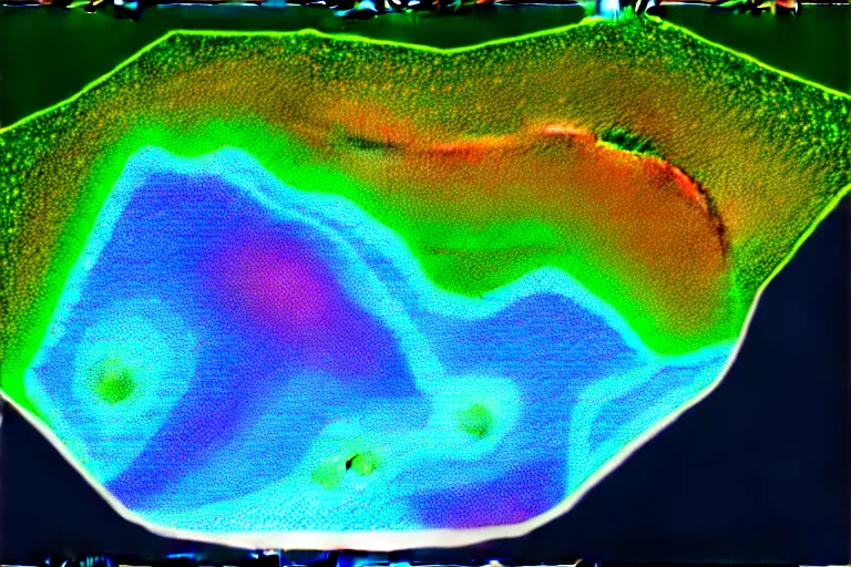 Image similar to topographical map of a complex cave system made out of multiple overlays of complex scientific data visualized on top of each other, bar charts, plexus, thick and thin lines, waveforms on top of square charts, gaps and pauses, space molecules, radio signals, negative space