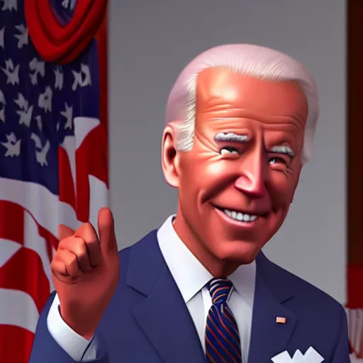 Image similar to joe biden on meth as seen in award winning animated pixar movie 4k octane render